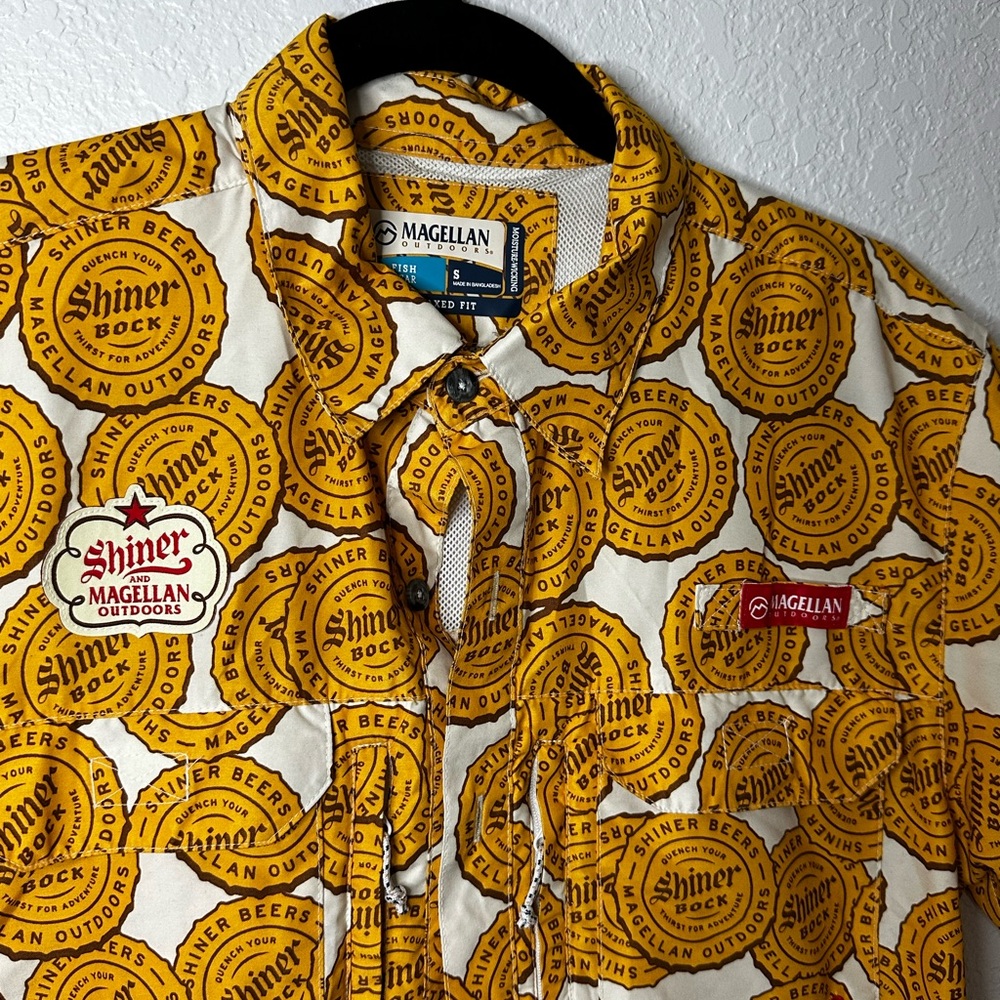 Magellan Outdoors x Shiner Bock Collaboration Fishing Shirt‎ Men's Size Small